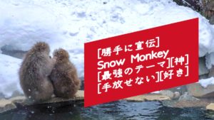 [勝手に宣伝] Snow Monkey [最強のテーマ][神][手放せない][好き]